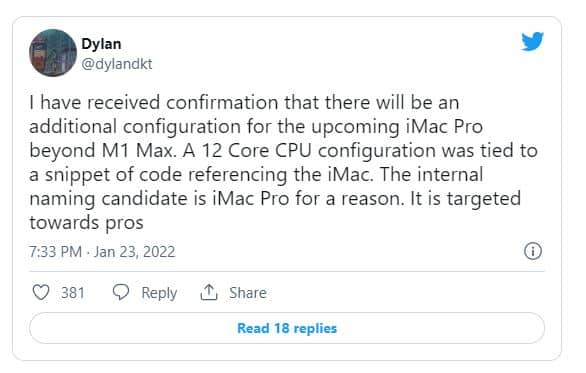 iMac Pro 12 Core CPU
