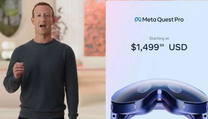 Meta Quest Pro VR Headset pris