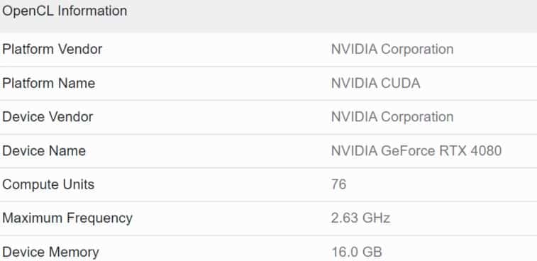 NVIDIA GeForce RTX 4080 benchmarks