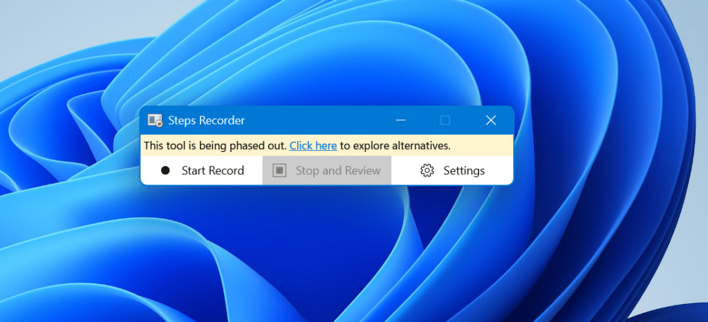 Steps Recorder Moment opdatering 5 Windows 11